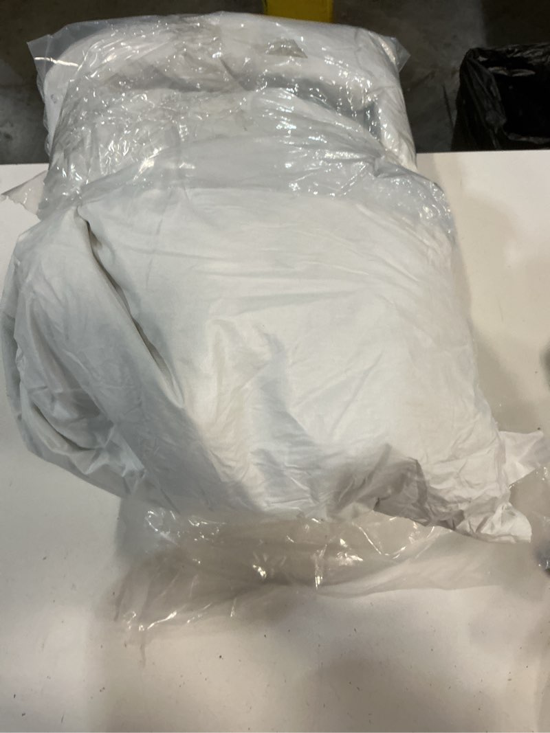Condition photo showing As Is for miulee 20 x 20 goose feather down pillows with 100% cotton cover, set of 2 soft fluffy decorative pillow inserts for sofa bed couch living room white 2 20x20 inch