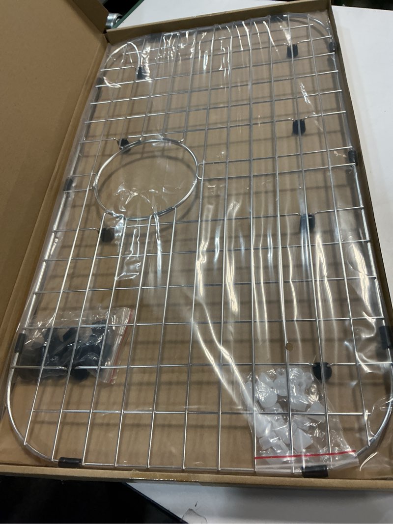 Condition photo showing Good Condition for Serene Valley Sink Protector Grid 26-1/16" x 14-1/16", Rear Drain with Corner Radius 3-1/2", 304 Stainless Steel Material NLW2614R