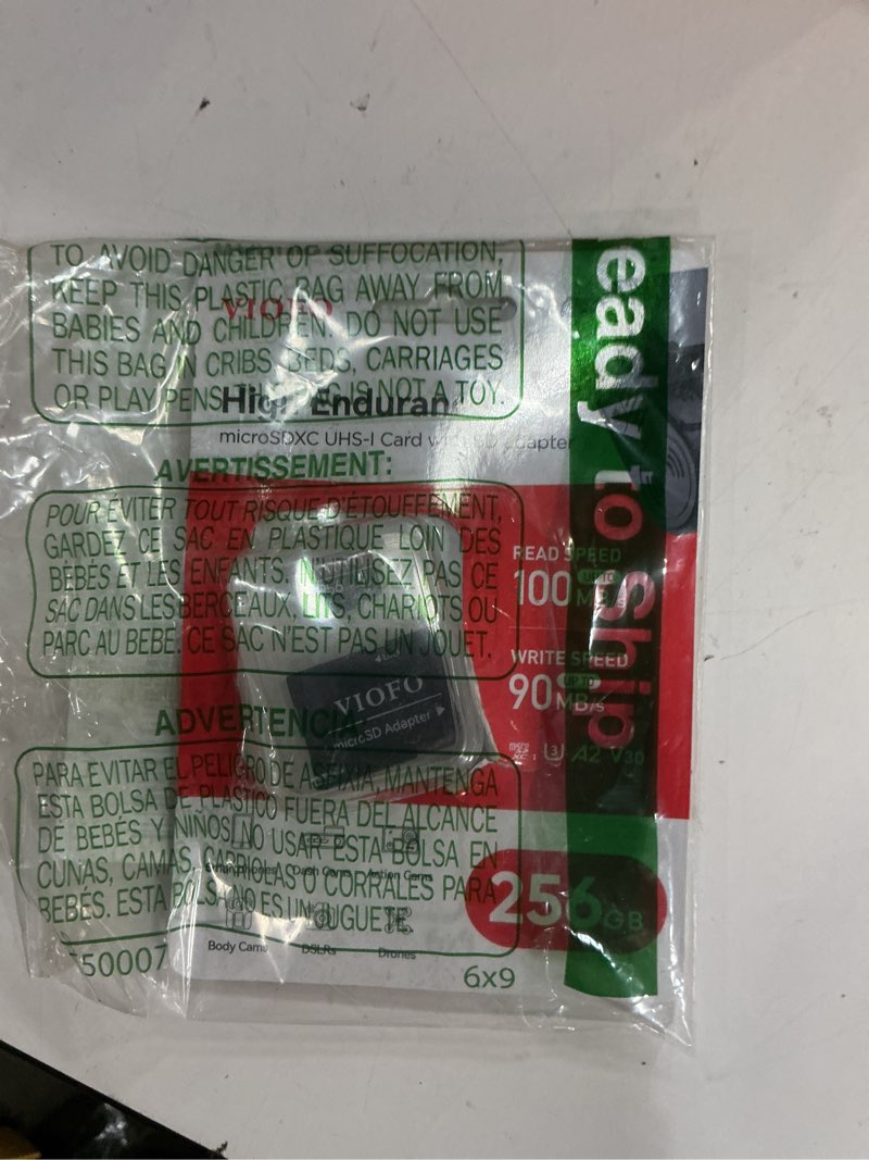 Condition photo showing New/Like New for VIOFO 256GB Industrial Grade microSD Card, U3 A2 V30 High Speed Memory Card with Adapter, Support Ultra HD 4K Video Recording VIOFO 256GB microSD Card