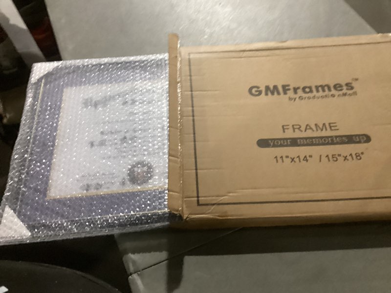 Condition photo showing Good Condition for gmframes 8.5x11 diploma degree frame with mat or display 11x14 certificates without mat,solid wood,cherry finish with intricate black rope detail,uv protection acrylic cherry 11x14 for 8.5x11 with mat