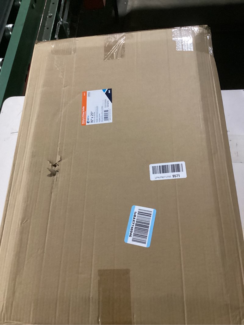 Condition photo showing New/Like New for ez-flo 16 x 25 inch (duct opening) return air vent cover for wall or ceiling, solid steel return air filter grille, hvac vent cover, white, 61671 16 in. x 25 in.