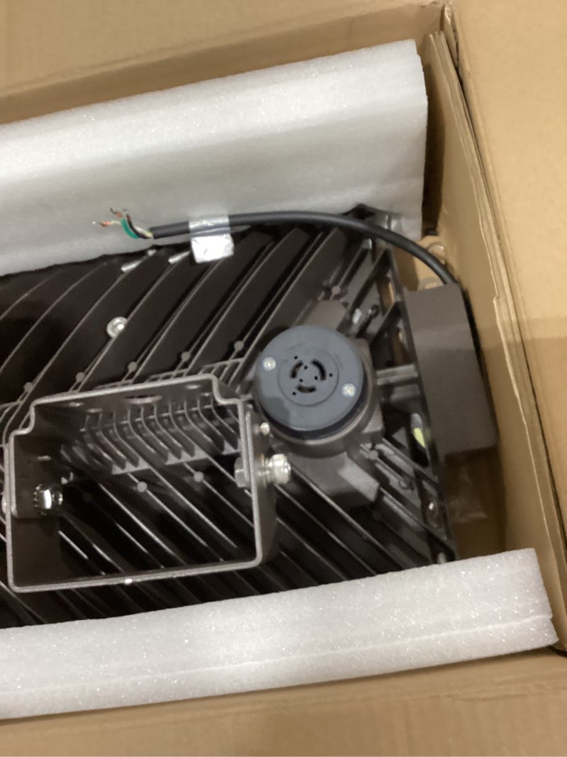 Condition photo showing As Is for Juyace 350W LED Parking Lot Light Stadium Flood Lights Trunnion Bracket Yoke Wall Mount Dusk to Dawn