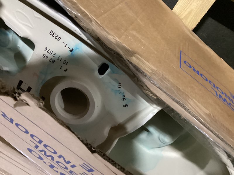 Condition photo showing As Is for TOTO Drake Elongated Universal Height TORNADO FLUSH Toilet Bowl with CEFIONTECT, Cotton White - C776CEFG#01