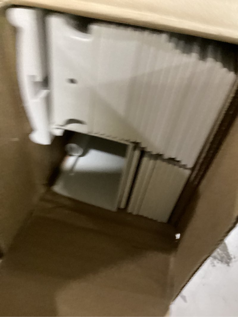 Condition photo showing As Is for better homes & gardens 2" cordless faux wood horizontal blinds, white, 23x48