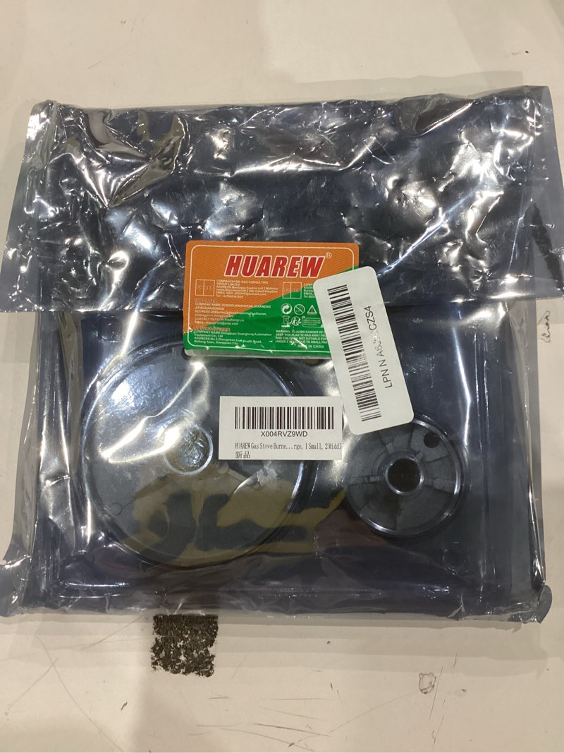 Condition photo showing As Is for Gas Stove Burner Caps Set, Cooker Hat Set Suitable for Most Gas Stove Burners, 1 Large, 1 Small, 2 Middle