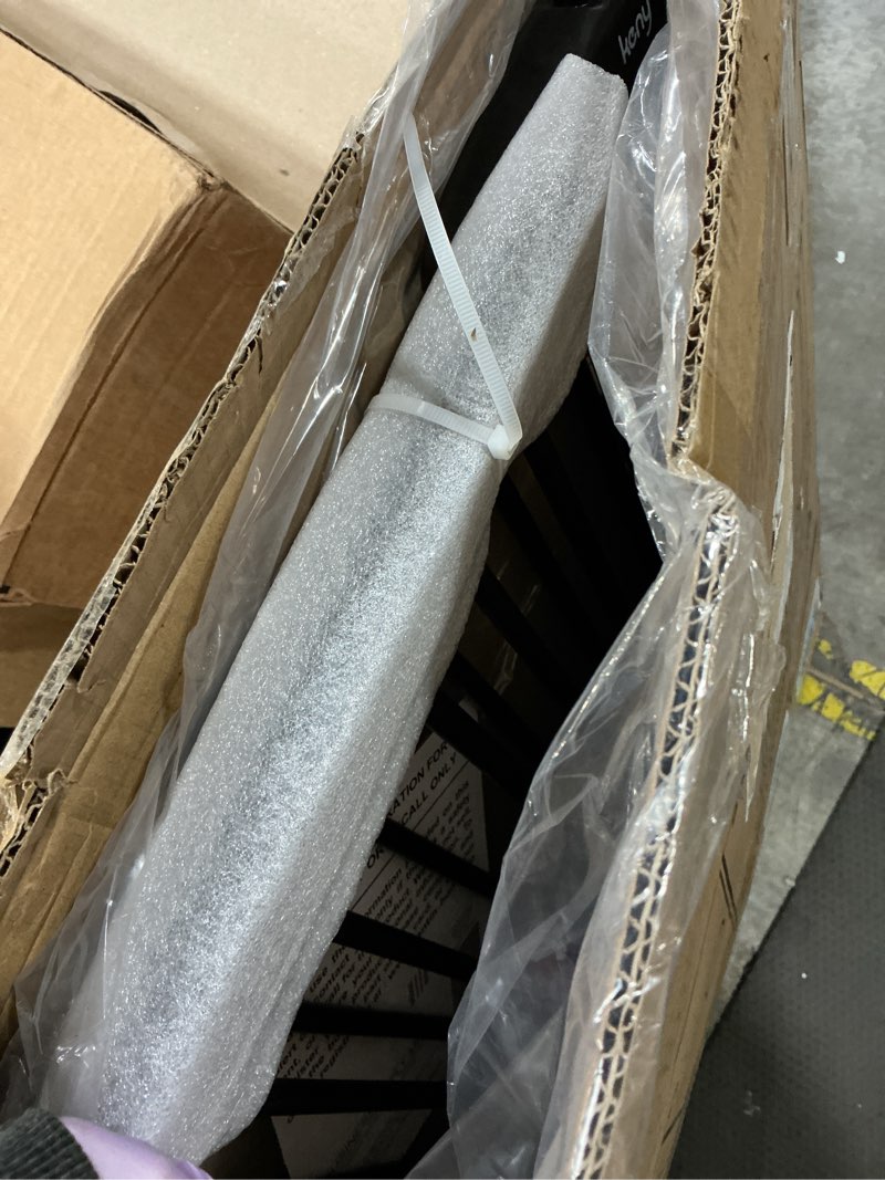 Condition photo showing Good Condition for keny 29.7"-46" baby gate for stairs, auto close dog gates for doorways, pressured mounted no drilling pet gate extra wide, one-hand opening dual lock stair gate, indoor kids necessities, black black 29.7-46"wide,30"tall