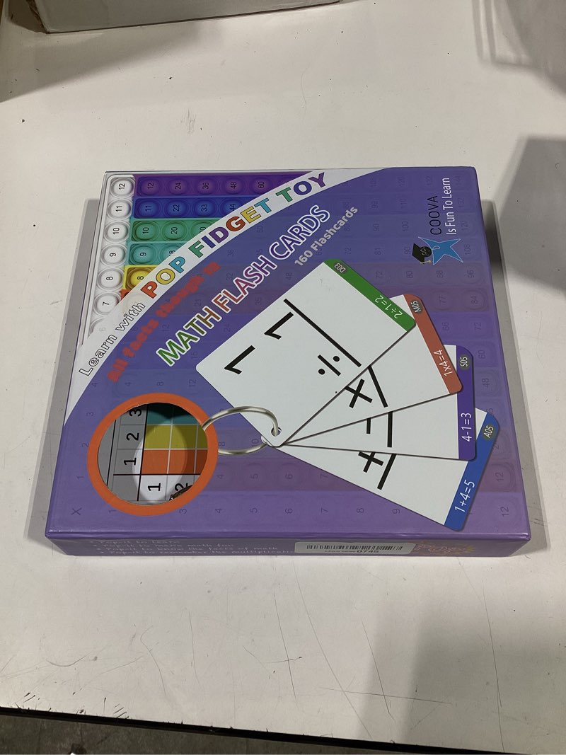 Condition photo showing Good Condition for math games for kids - math flash cards - interactive practice kit pop it practice with addition, subtraction, multiplication & division - ideal for learning and skill building - ages 4-8