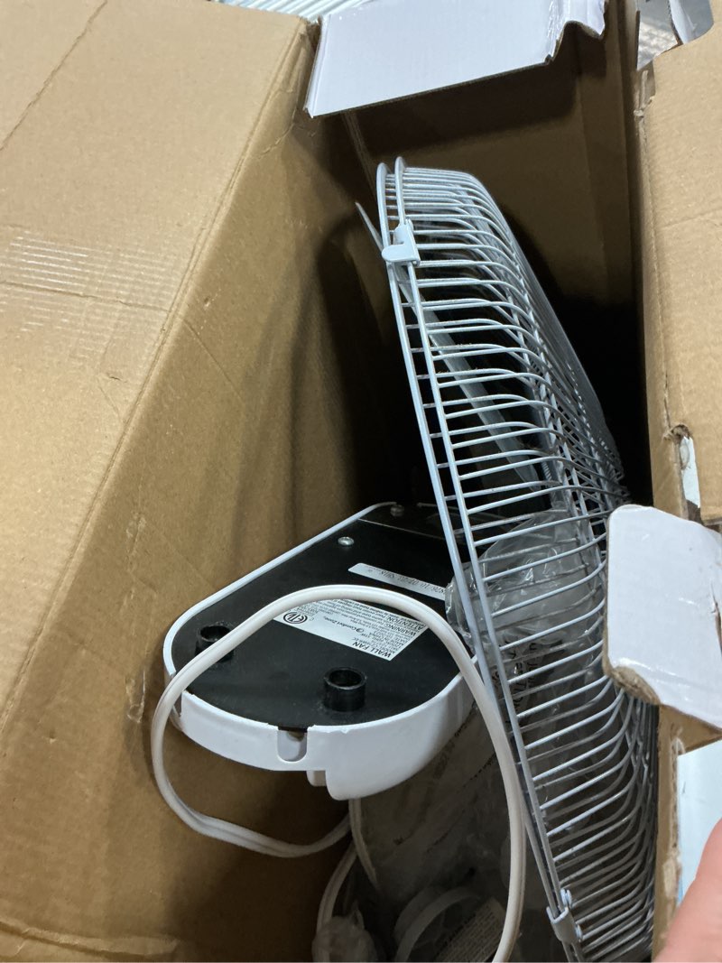 Condition photo showing As Is for Comfort Zone 16-inch Wall Mount Fan with Remote Control, Quiet 3-Speed Operation, Timer, Adjustable Tilt – Ideal for Bedroom, Home, Gym & Office 16" with Remote