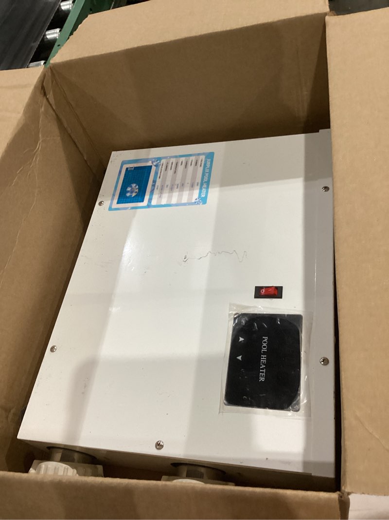 Condition photo showing As Is for 5.5kw 220v 25a electric pool heater for swimming pool, hot tub & spa heater with digital touch screen thermostat, efficient water warmer,spa heater,above inground & ground pool,power cord not included