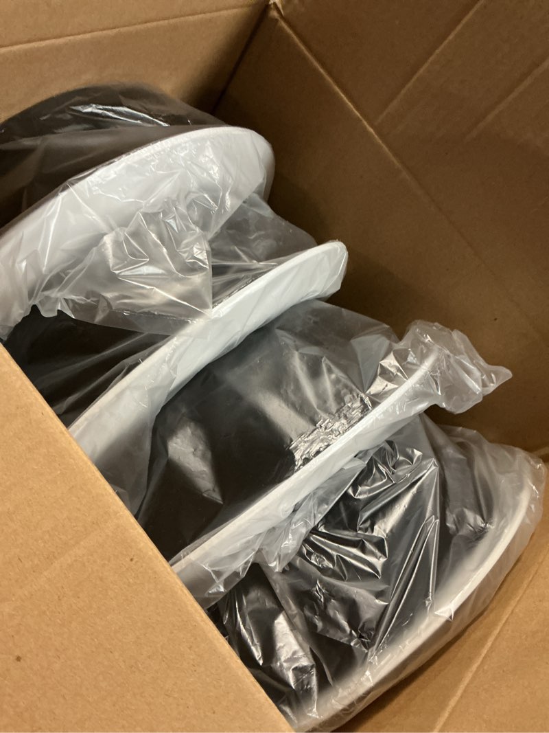 Condition photo showing Good Condition for Baquler Air Vent Covers, ABS Adjustable Soffit Vent, Soffit Vents Round Ceiling Diffuser for Living Room Closet Bathroom Indoor Ventilation Use(4 Pcs, 8 Inch, White) 8 Inch White 4