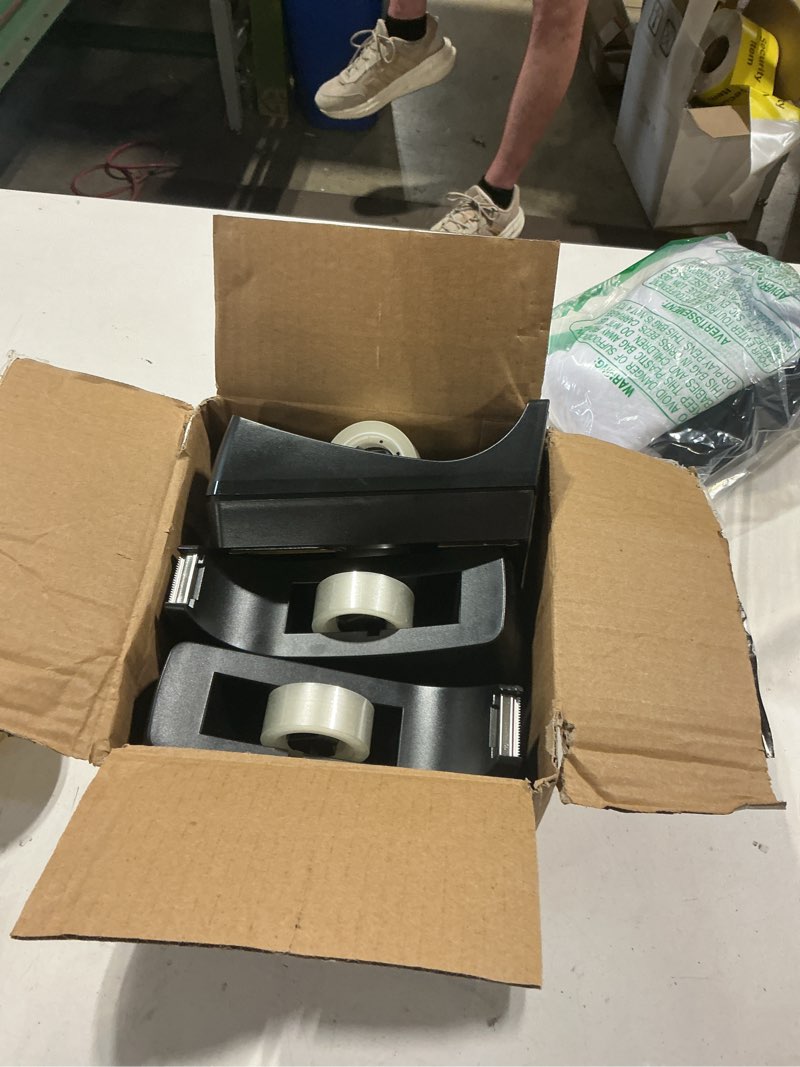 Condition photo showing Good Condition for transparent tape with dispenser 6 pack tape dispensers desk unweighted non skid base desktop dispenser bulk for office home school 6 rolls