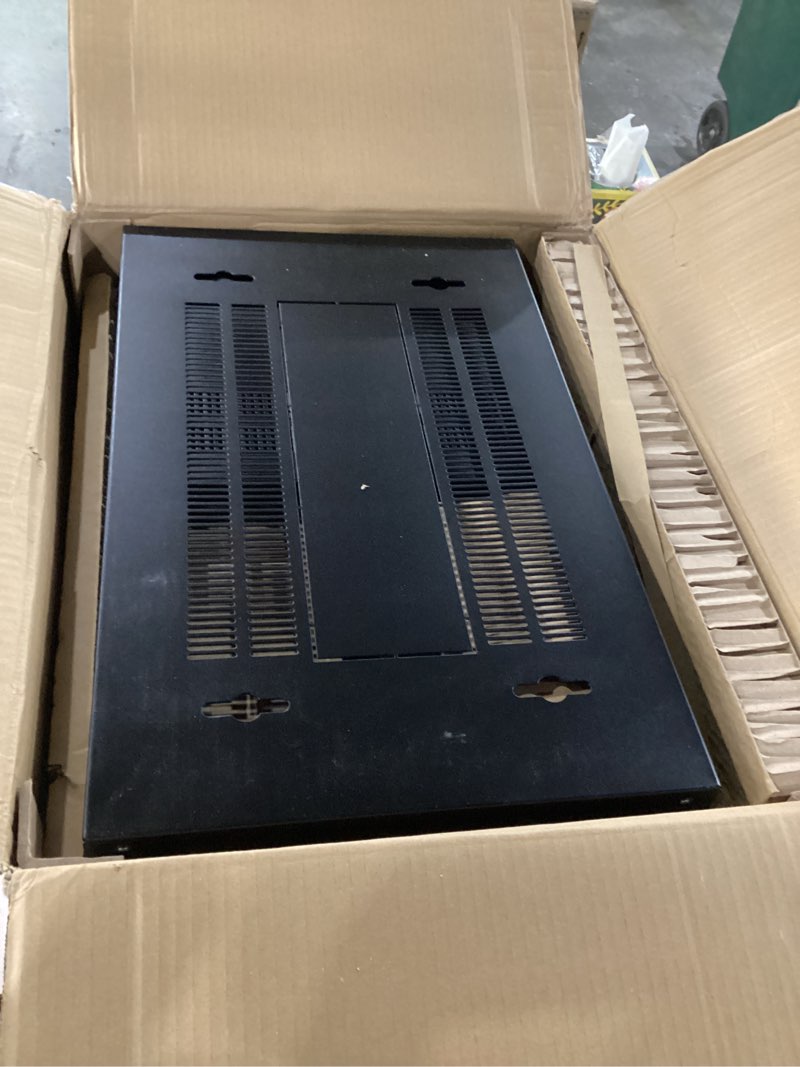 Condition photo showing New/Like New for Tecmojo 6U Wall Mount Server Cabinet IT Network Rack Enclosure Lockable Door and Side Panels Black, Cooling Fan, Standard Glass Door, 450mm Depth, for 19” IT Equipment, A/V Devices 6U/Glass Door/Black