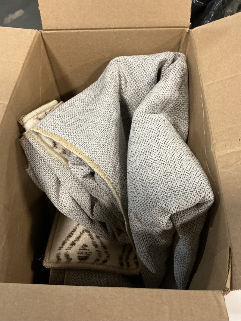 Condition photo showing As Is for hallway washable runner rug - 2'6x12 kitchen rugs entryway rug runner vintage soft floor mat non slip indoor farmhouse carpet for bathroom living room bedroom (2'6''x12', beige) 2'6" x 12' (rectangular) beige