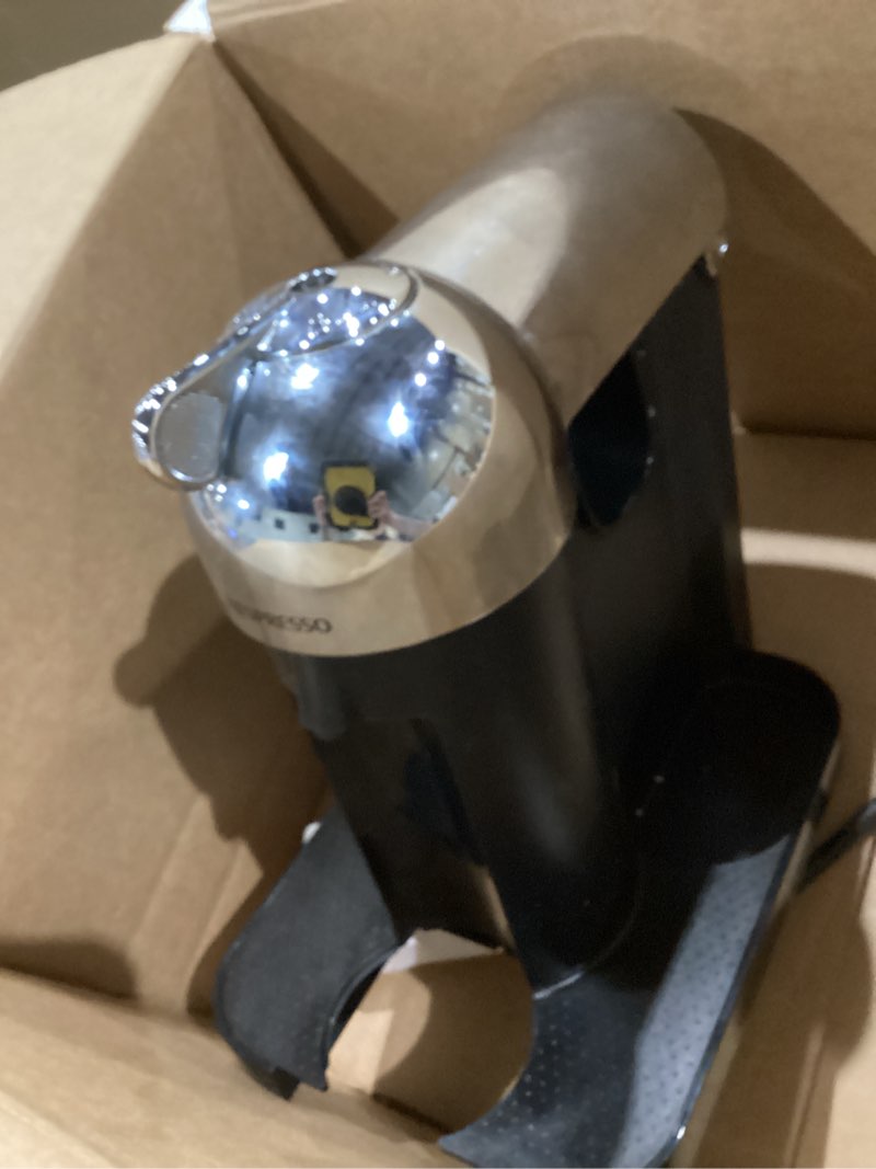 Condition photo showing As Is for Nespresso Vertuo Coffee and Espresso Maker by Breville, Chrome Machine Chrome
