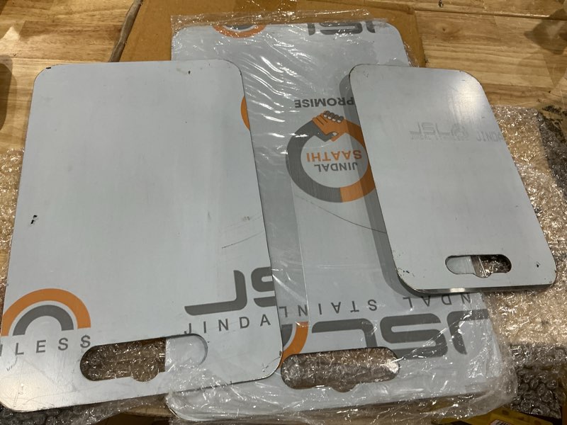 Condition photo showing As Is for titanium cutting board set of 3, 100% pure titanium cutting boards for kitchen, best non toxic chopping board, dishwasher safe, hygiene and durability for meat and vegetables (16"l x 10"w (xl+l+m))