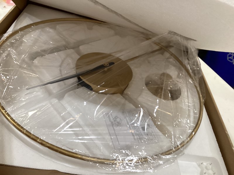 Condition photo showing Good Condition for yisiteone classical large decorative wall clock with pendulum, modern non-ticking silent metal wall clocks for living room, bedroom, study, office, 20‘’ medium gold