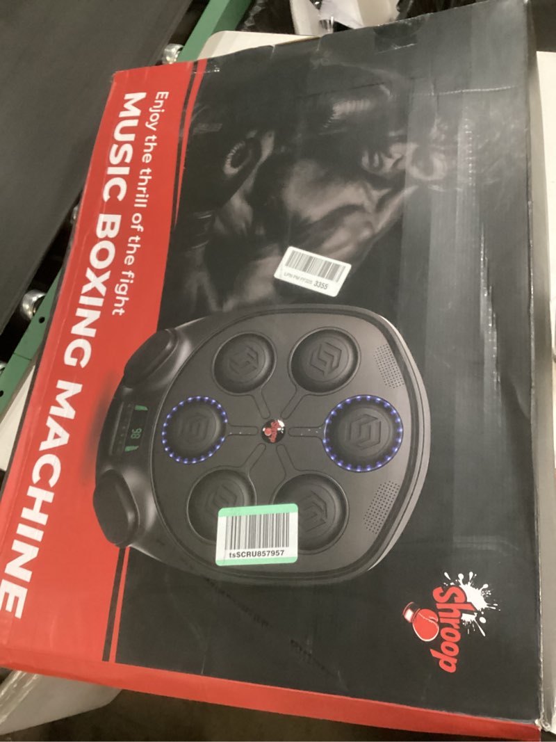 Condition photo showing As Is for shroop Music Boxing Machine for Adults & Kids — Wall-Mounted Interactive Bluetooth Punch Trainer, High-Sensitivity, Rhythm Adaptation, 6/8 Targets, Ideal for Home, Office, and Gym Use 20.3 * 24.3"