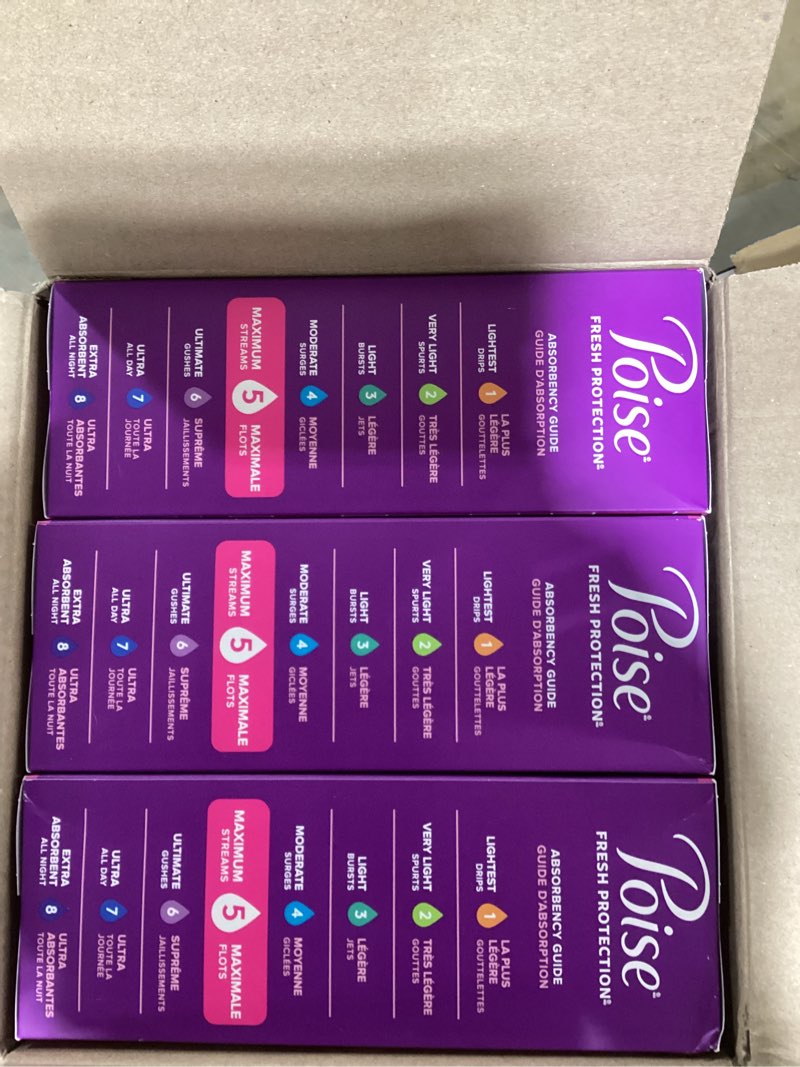 Condition photo showing New/Like New for Poise Ultra Thin Incontinence Pads & Postpartum Pads for Bladder Leaks, 5 Drop Maximum Absorbency, Long Length, 108 Count, Packaging May Vary Long 108