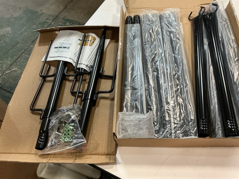 Condition photo showing Good Condition for ailbton 2 pack 10ft string light poles,light poles for outside string lights,outdoor light poles with fork,metal pole stand for patio,backyard,deck 2 pack - backyard lawn pole