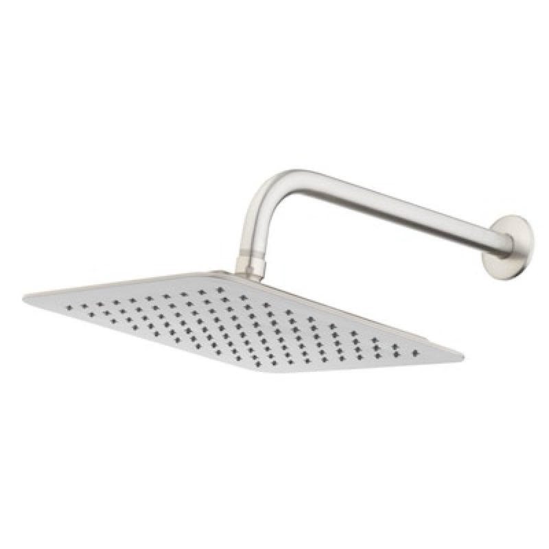  allen + roth reign 1 -spray brushed nickel 10-in square rain shower head 1.8 gpm