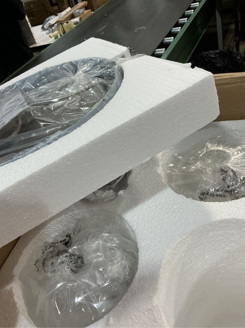 Condition photo showing As Is for 3-Light Pendant Lighting, Modern Brushed Nickel Dining Room Chandelier Light Fixture Over Table with Hammered Glass, Brass Cluster Hanging Lights for Kitchen Island Dining Room Bedroom, E26 Brushed Nickel + Clear Glass 3-Light Cluster