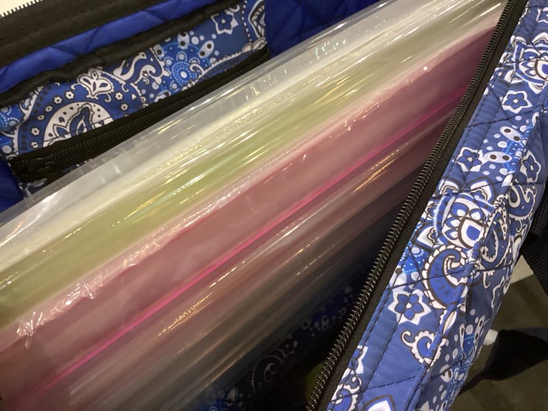 Condition photo showing item condition for American Mahjong Game Set, 166 Quality White Tiles, 4 All-in-One Color Rack/Pushers, Mahjong Tile Set with Blue Printed Carrying Bag