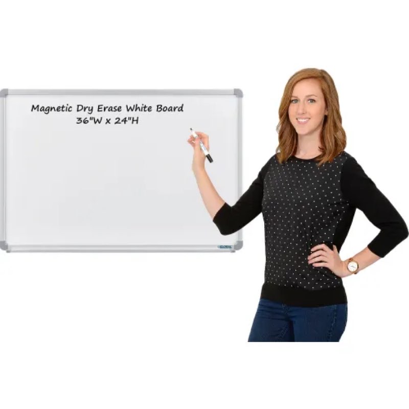 h-qprobd white board 36\" x 24\" dry erase board for wall whiteboard magnetic presentation board with long pen tray, wall-mounted white boards for home, office and school