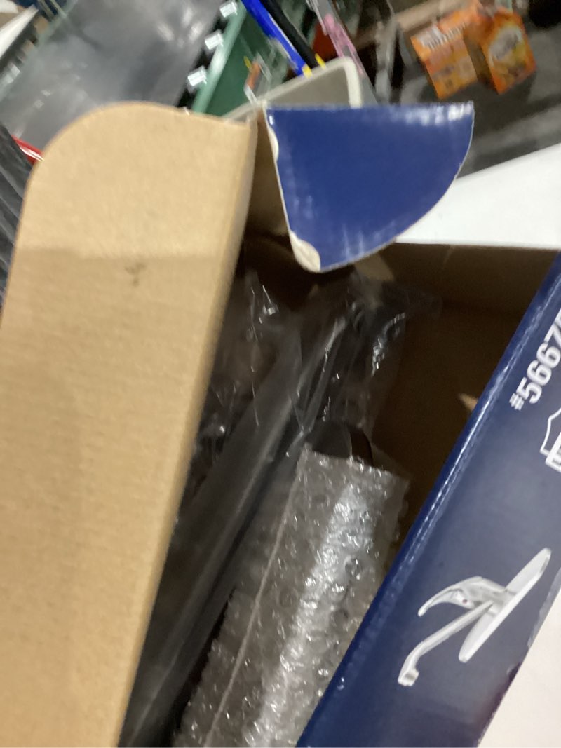 Condition photo showing As Is for project source wakebridge polished chrome single handle deck-mount kitchen faucet (includes deck plate)