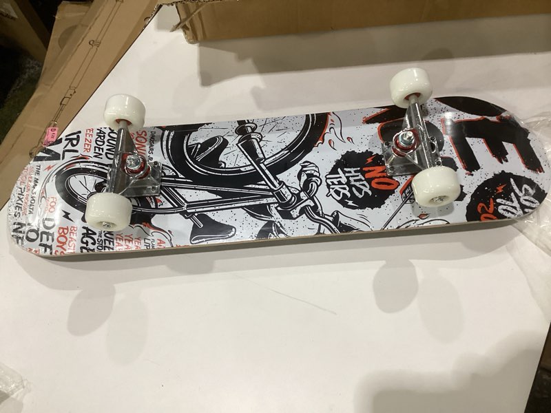 Condition photo showing Good Condition for professional double kick skateboard, 31 inch maple deck, abec-9 bearings, 95a pu wheels 31" a1 bicycle