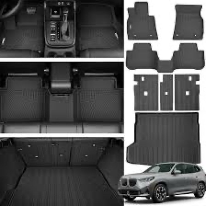 3W Floor Mats & Cargo Liner Fit for 2025 2026 BMW X3, Seatback Protector Mats Cover, Trunk Mat TPE A