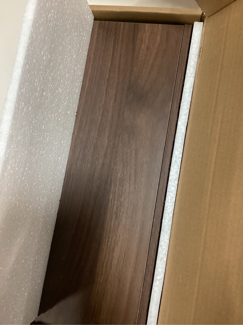 Condition photo showing Good Condition for boswillon floating shelves set of 2, farmhouse wall shelves with lip, display picture ledge shelf for bedroom, living room, bathroom, kitchen - walnut walnut 15.7 in