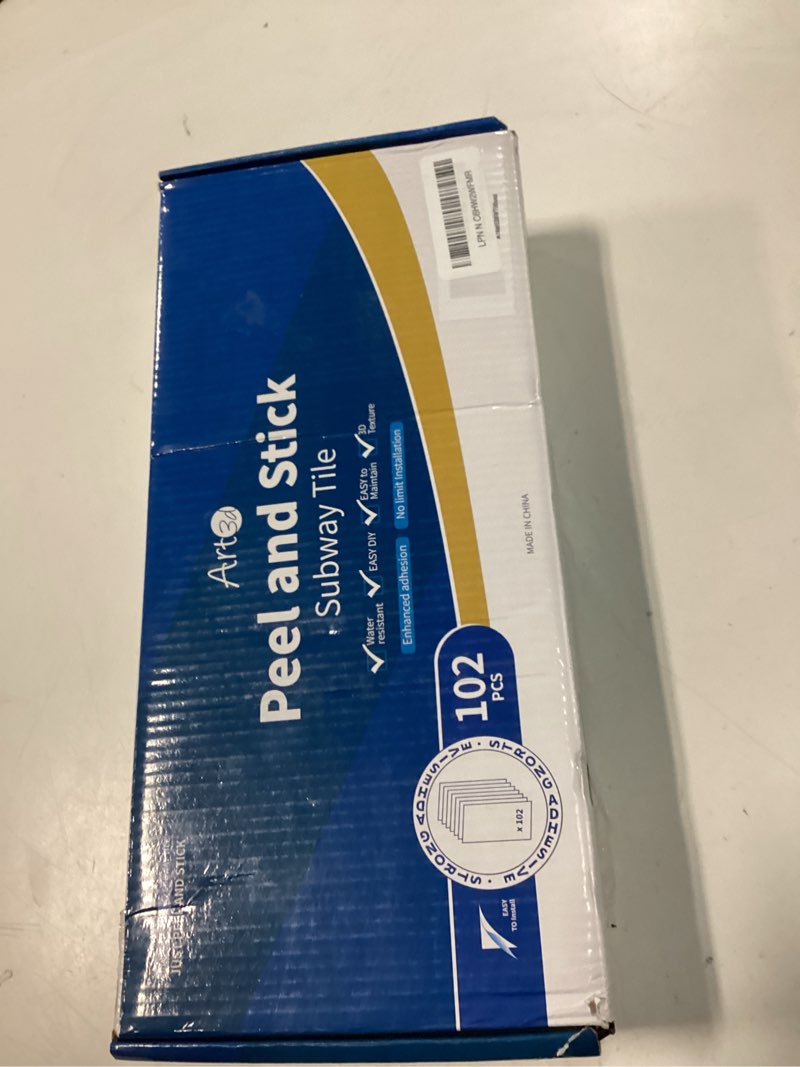 Condition photo showing New/Like New for art3d 102-piece peel and stick wall tile for kitchen backsplash, bathroom, fireplace, 3in. × 6in. stick on subway tile, glossy white 3" x 6“ glossy white 102