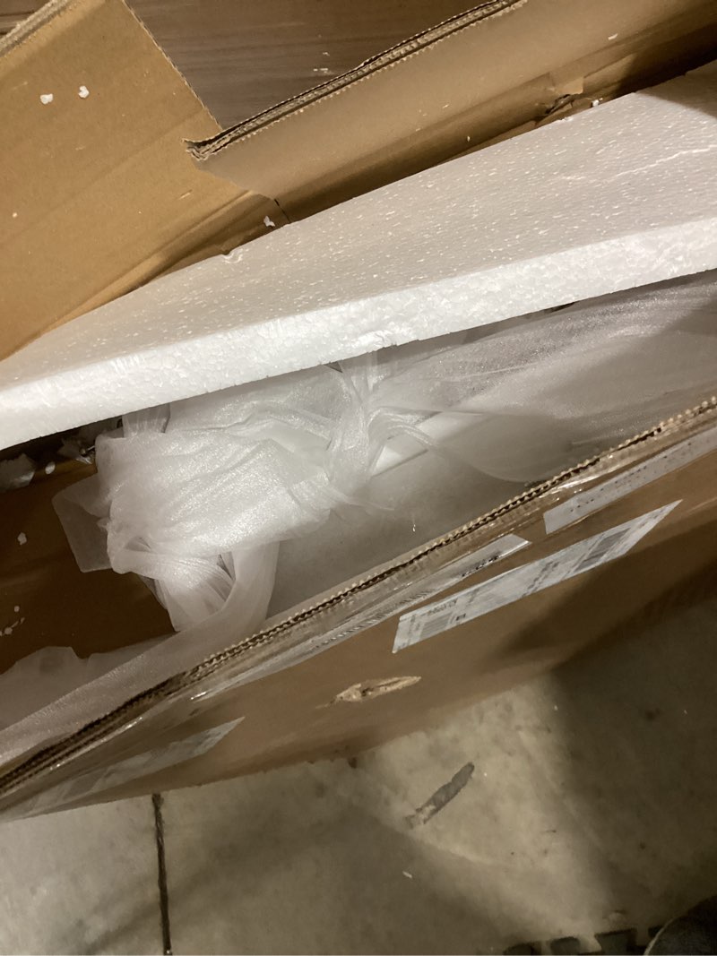 Condition photo showing As Is for 37" makeup vanity desk with mirror and lights makeup vanity table with 5 drawers, large storage cabinet & 4 necklace hooks, dressing table for bedroom, white 37 inch