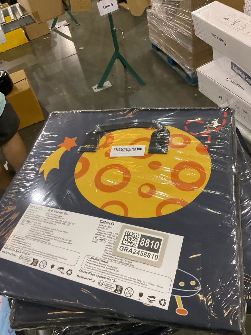 YOHOOLYO 2 In 1 Toy Storage Play Mat, Storage Box for Kids Children Space Adventures Design,Nursery,