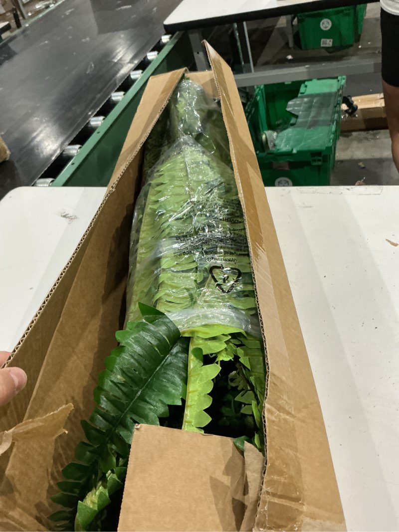 Condition photo showing Good Condition for forest prince 45" fake ferns, realistic large artificial bush plants, 2 artificial boston ferns with 59 fronds for outdoors planter indoor home garden porch decor