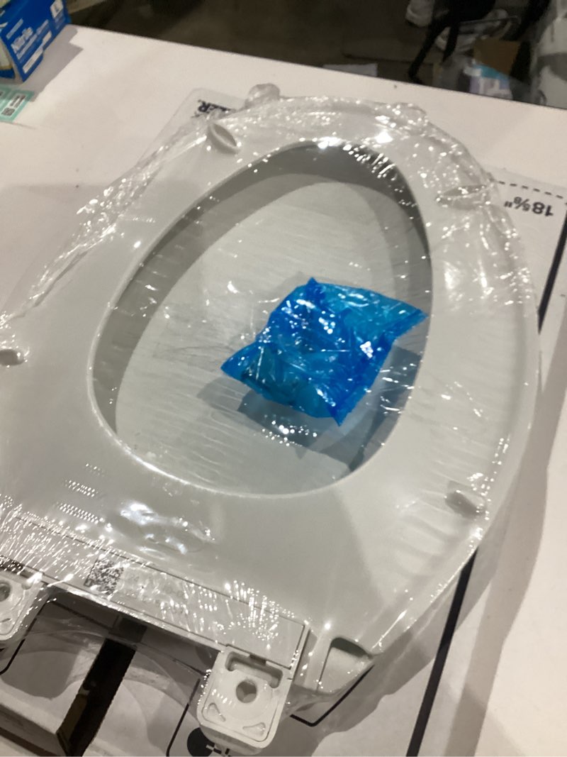 Condition photo showing Good Condition for Kohler K-20110-0 Brevia Elongated Toilet Seat with Grip-Tight Bumpers, Quiet-Close Seat, Quick-Attach Hardware, White