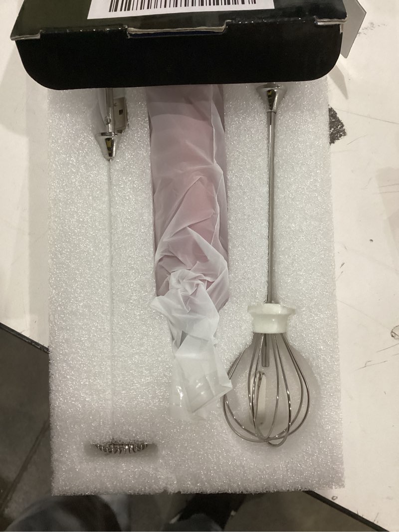 Condition photo showing Good Condition for Colarlemo Milk Frother Handheld Rechargeable, Frother Wand Drink Mixer Electric Whisk for Coffee, Detachable With 3 Stainless Whisks, Hand Mixer for Lattes, Cappuccino, Matcha, Egg, No Stand, Red without stand Red