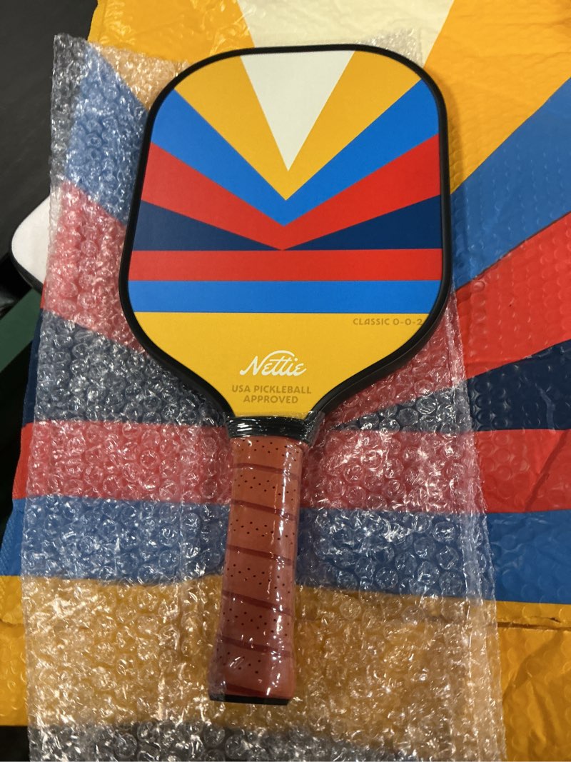 Condition photo showing New/Like New for nettie pickleball paddles set of 1/2/4, usapa approved carbon fiber pickleball paddle, birthday galentines valentines day gifts for girlfriend women mom wife sunshine