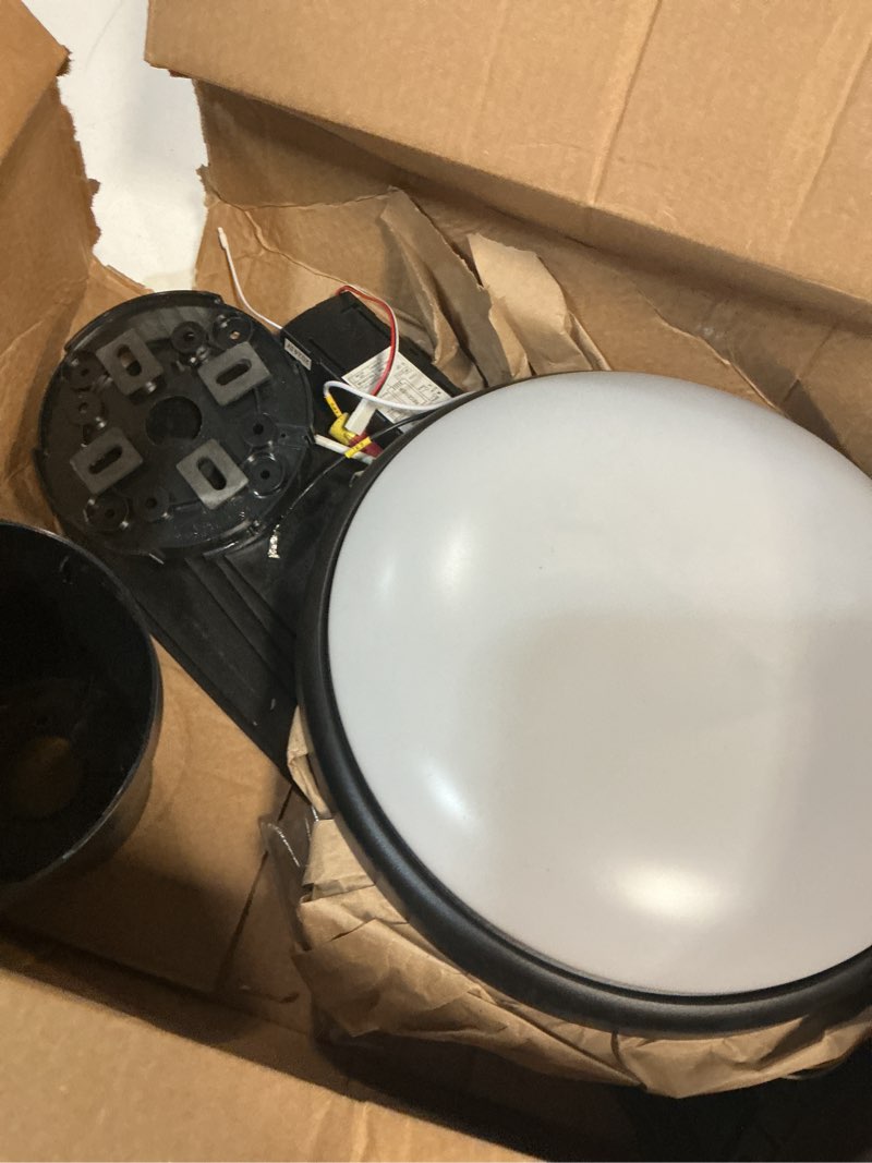 Condition photo showing As Is for phorus 48" black low profile ceiling fans with lights and remote/app, modern flush mount ceiling fans with quiet reversible dc motor, dimmable 3 colors 6 speeds for bedroom kitchen 48 inch black