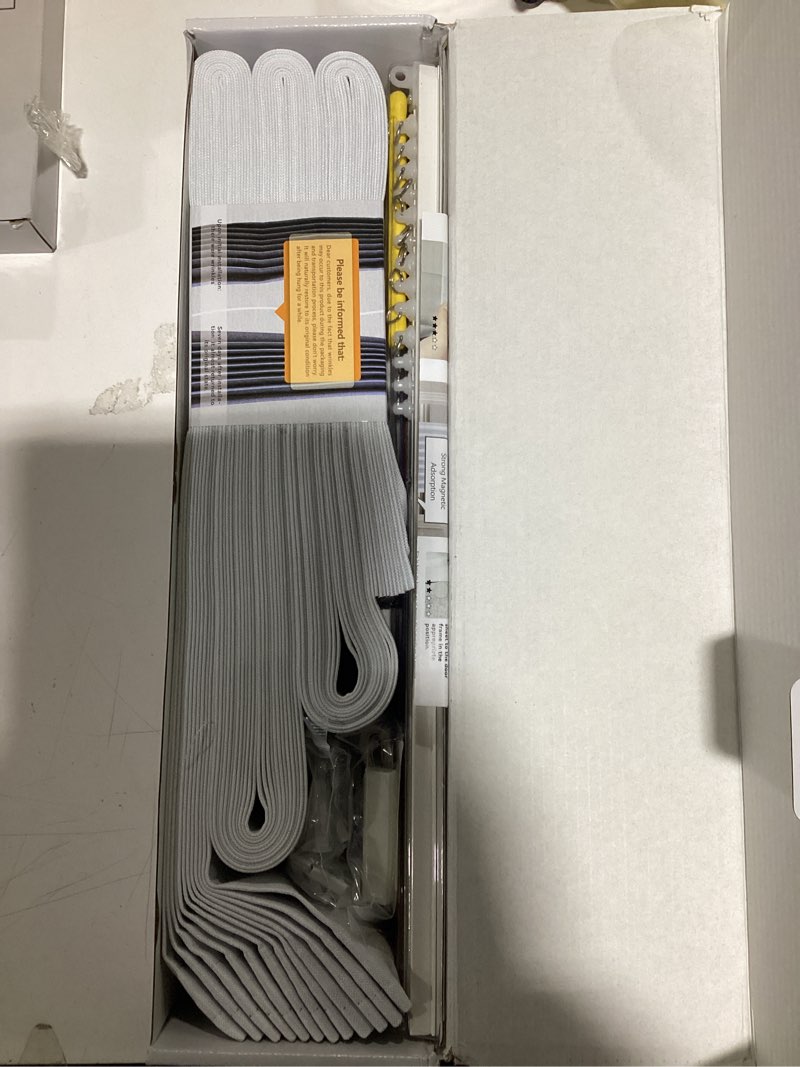Condition photo showing New/Like New for AJAZZ 100% Blackout Accordion Door Curtain for Door Patio Door Curtains Magnetic Doors Curtains for Bedroom Living Room Doorway Curtain Sets Included Tracks (1Panel, 53W X 79 L, White) 53"W x 79"L (Pack of 1) White