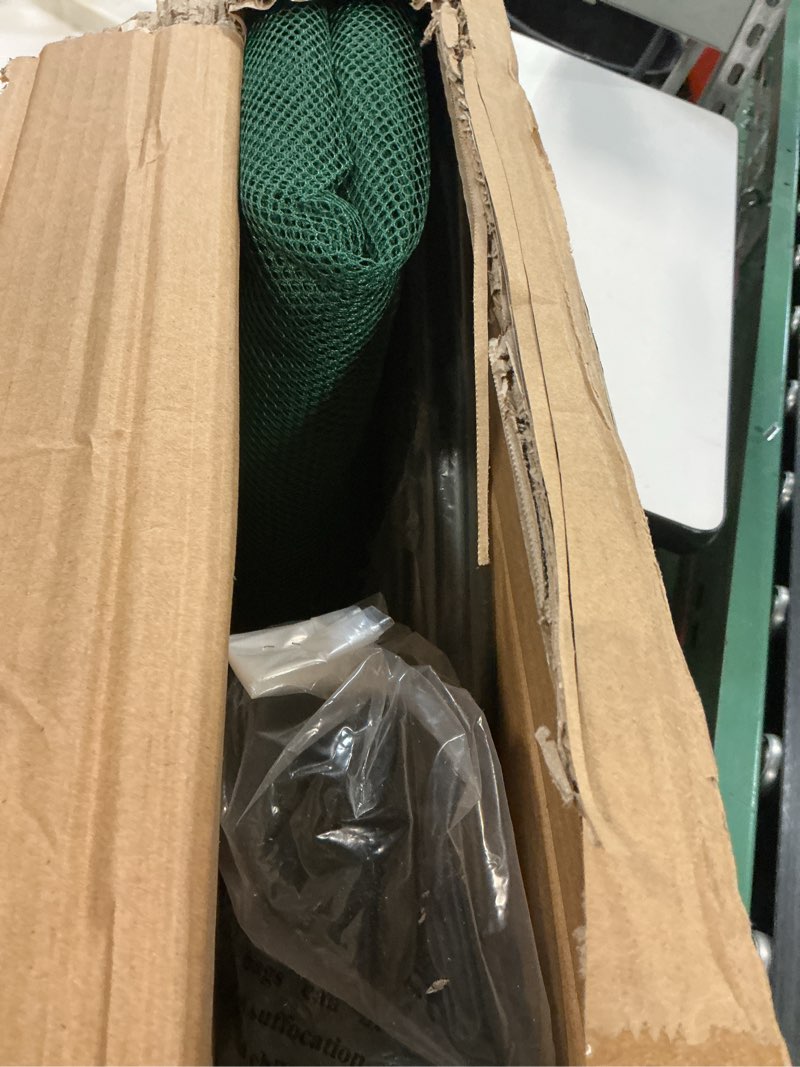 Condition photo showing As Is for SPECILITE 122x72x72in Garden Plant Netting Mesh Cover for Raised Bed with Roll-up Zipper Door for Vegetables Fruits, Large Tunnel Gardening Net, Green