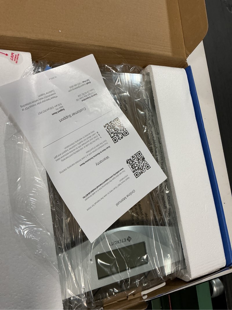 Condition photo showing New/Like New for Etekcity Digital Body Weight Bathroom Scale, Large Blue LCD Backlight Display, High Precision Measurements,6mm Tempered Glass, 400 Pounds Blinding Silver