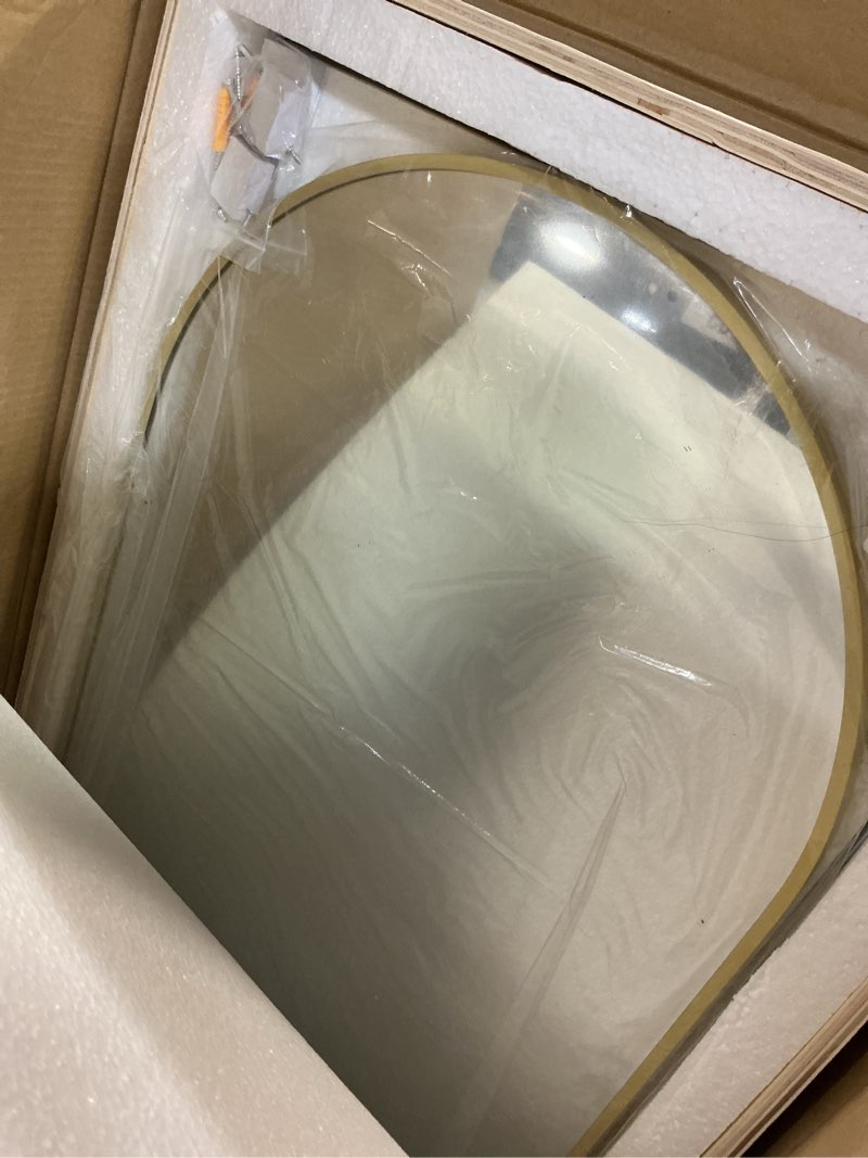 Condition photo showing Good Condition for Over The Door Mirror - 16"x50" Arched Full Body Mirror, Gold Gold 50"L x 16"W