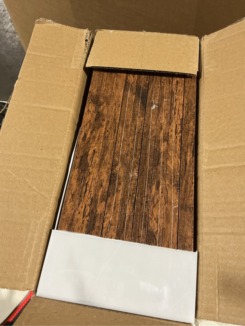 Condition photo showing Good Condition for eletecpro 10x10 Picture Frames Set of 9 Classic Gallery Wall Frame Set Displays 5x5 Photo with Mat or 10x10 without Mat, Square Picture Frames Collage Wall Decor, Rustic Brown Modern Home Decor for Rustic Brown 10x10 for 5x5