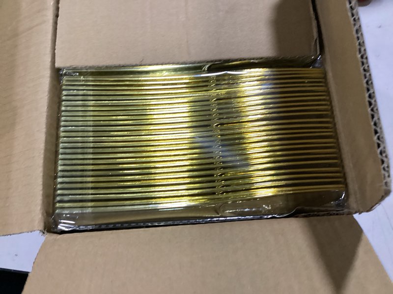 Condition photo showing New/Like New for 300 gold disposable plastic flatware set - 100 forks, 100 spoons, 100 knives - heavy duty silverware for party bulk full size