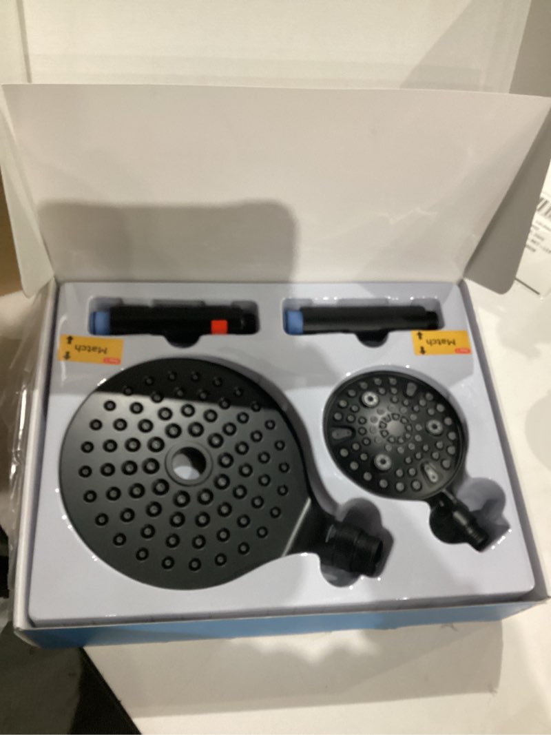 Condition photo showing As Is for MakeFit Dual Filtered Rain Shower Head Combo, High Pressure Handheld Shower Head with Adjustable Bar - Rainfall Shower Head And Showerhead with Filter for Hard Water - Removes Chlorine Filtered Matte Black