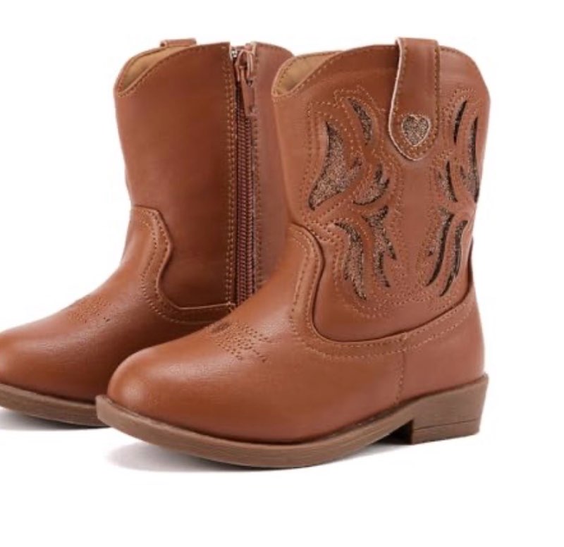 bmcitybm toddler girls cowboy cowgirl boots boys breathable unisex-child mid calf western booties wa(similar )