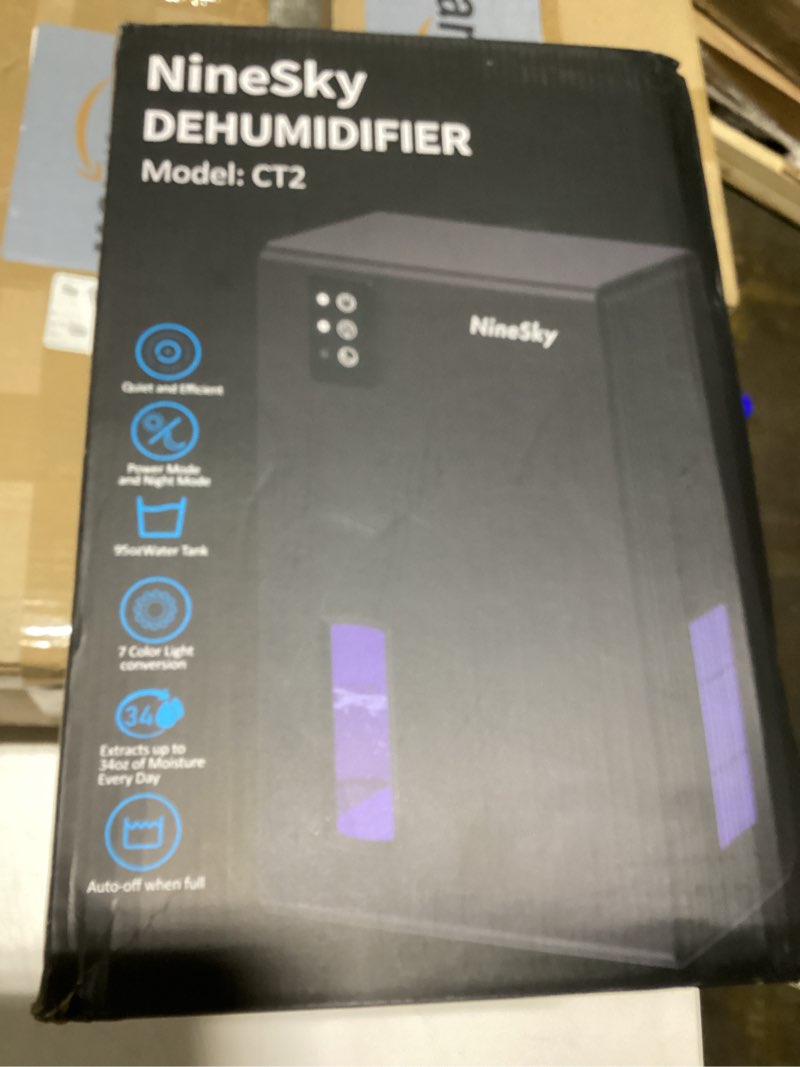 Condition photo showing Good Condition for NineSky Dehumidifiers for Home, 95 OZ Water Tank, (1000 sq.ft) Dehumidifiers for Bathroom Bedroom Basement with Auto Shut Off,7 Colors LED Light(Black)