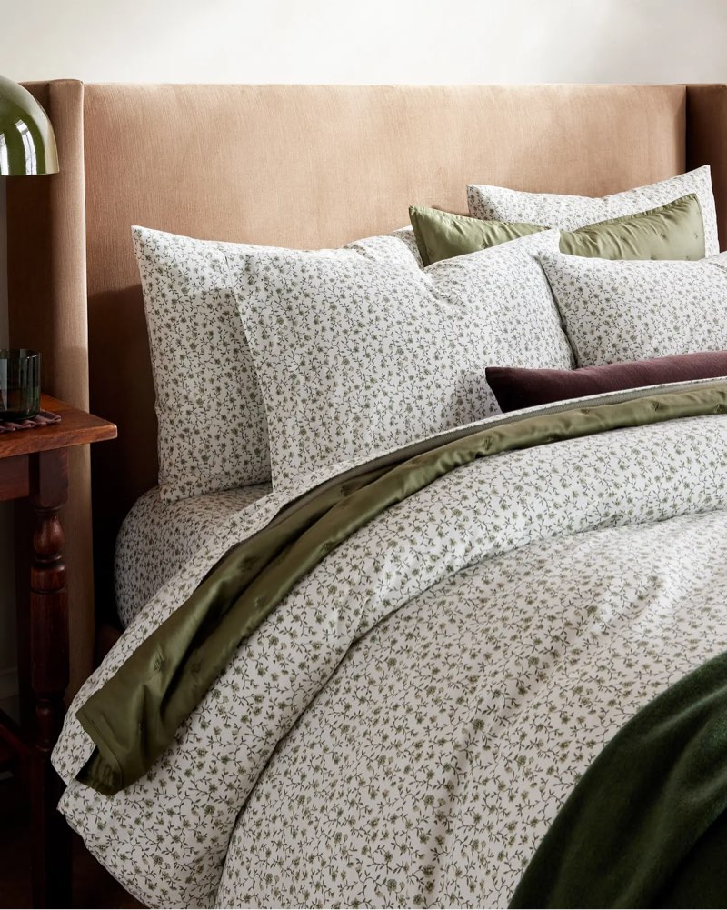 Classic Organic Percale Floral Duvet Cover