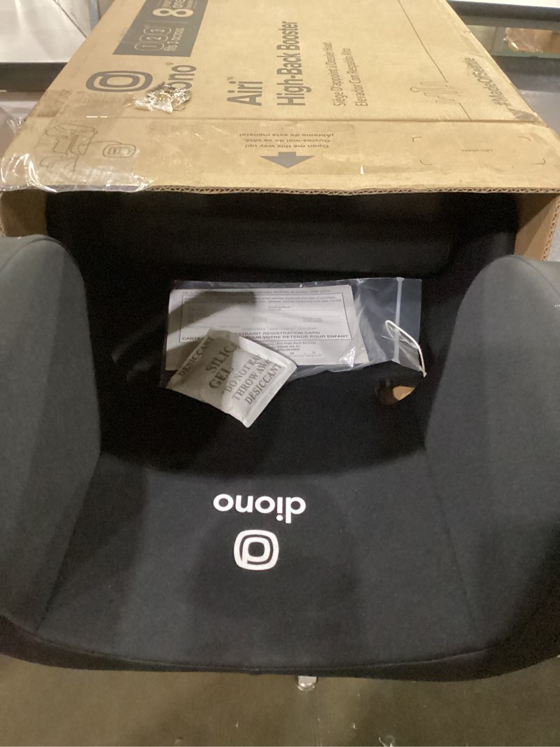Condition photo showing Good Condition for diono airi lightweight high back booster seat, foldable travel friendly, slim 3-across fit, 40–100 lbs/43–57 in, frontal impact protection, black black storm